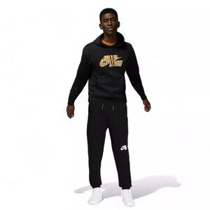 Nike Air Jordan Men's Jumpman Sweatsuit Cheetah Tracksuit 2 PC Set Black/Yellow